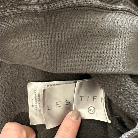 Les tien Cropped fleece Women's Sweatshirt washed brown sz xs - Picture 5 of 8